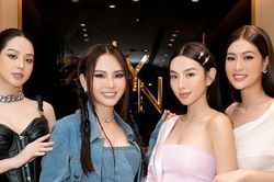 Hoa hậu Thanh Thủy nổi bật khi chung khung hình với 3 nàng hậu nổi tiếng Vbiz