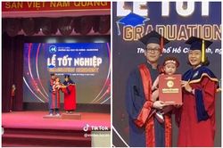Xúc động lẫn cực hài những ông bố ôm con nhận bằng tốt nghiệp