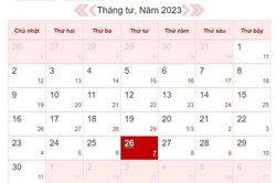 Xem lịch âm ngày 26/4/2023