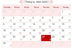 Xem lịch âm ngày 27/4/2023