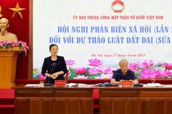 Mặt trận phản biện xã hội lần 2 đối với dự thảo Luật Đất đai (sửa đổi)