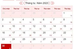 Xem lịch âm ngày 30/4/2023