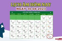 Lịch âm 30/4 – Âm lịch hôm nay 30/4 chính xác nhất - lịch vạn niên 30/4/2023