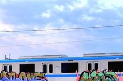 Tàu metro ở TPHCM lại bị bôi bẩn