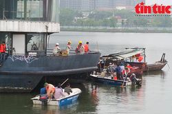 Tiếp tục tháo dỡ, di dời hai du thuyền ra khỏi Hồ Tây