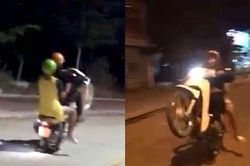 'Quái xế' không bằng lái đánh võng, bốc đầu xe náo loạn khu phố ở Gia Lai
