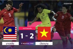 Báo Thái Lan: U22 Việt Nam thắng nhờ 2 thẻ đỏ của Malaysia trong 3 phút