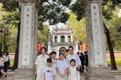 Gia đình Lý Hải du lịch Hà Nội, trải nghiệm 'chảo lửa' mùa hè
