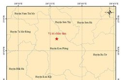 Động đất tại huyện Kon Plông, tỉnh Kon Tum chưa đến mức cảnh báo rủi ro