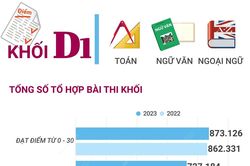 Phổ điểm thi tốt nghiệp THPT 2023 khối D1 (Toán, Ngữ Văn, Ngoại ngữ)