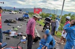 Bị xe tông khi dừng đèn đỏ trên Quốc lộ 1A, nhiều nạn nhân nằm la liệt
