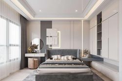 Mẫu phòng ngủ tone xám mang phong cách hiện đại