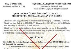 'Phê duyệt dự án tham gia nhận quà online' là fake