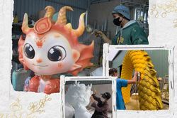 Mô hình rồng xốp khổng lồ, rồng chibi hút khách dịp Tết