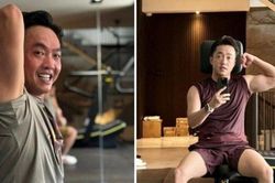 Cường Đô la có cơ bắp cuồn cuộn, vạm vỡ ở tuổi 42 nhờ tập nặng, đạp xe 30km