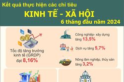 Kết quả thực hiện các chỉ tiêu kinh tế - xã hội 6 tháng đầu năm 2024