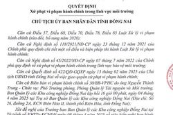Một công ty tại Khu công nghiệp Nhơn Trạch III bị phạt gần nửa tỷ đồng vì vi phạm môi trường