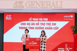 Generali tài trợ 2,5 tỷ đồng cho dự án bảo vệ trẻ em trong tình huống khẩn cấp