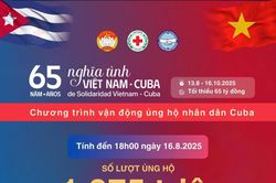 Thu hơn 270 tỷ đồng, với gần 1,375 triệu lượt ủng hộ nhân dân Cuba