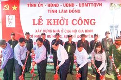 Khởi công xây dựng nhà ở cho người dân bị thiệt hại do mưa lũ tại Lâm Đồng
