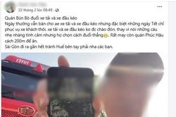 Huế xác minh vụ tài xế đăng clip bị quán bún bò từ chối phục vụ
