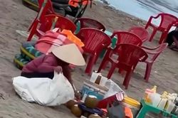 Xác minh clip người phụ nữ gom nước dừa khách uống thừa để bán lại ở bãi biển Thịnh Long