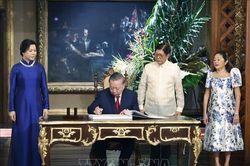 Lễ đón Tổng Bí thư, Chủ tịch nước Tô Lâm và Phu nhân thăm cấp Nhà nước tới Philippines