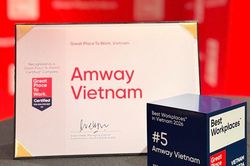 Amway Việt Nam hai năm li&ecirc;n tiếp đứng Top Nơi l&agrave;m việc xuất sắc h&agrave;ng đầu Việt Nam