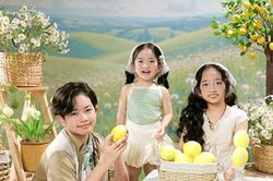 Khung hình 'gấp 3 visual' của 3 nhóc tỳ nhà Khánh Thi - Phan Hiển