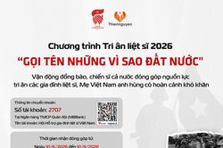 Phát động chương trình 'Gọi tên những vì sao đất nước' tri ân liệt sĩ năm 2026
