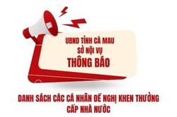 Danh sách cá nhân được đề nghị tặng thưởng danh hiệu Chiến sĩ thi đua toàn quốc