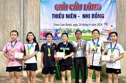 Giải cầu lông thiếu niên, nhi đồng xã Nam Cam Ranh năm 2026