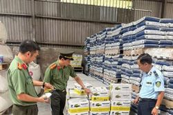 Ph&aacute;t hiện cơ sở sản xuất 46 tấn keo d&aacute;n gạch, keo ch&agrave; ron c&oacute; dấu hiệu x&acirc;m phạm quyền sở hữu c&ocirc;ng nghiệp