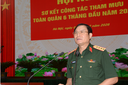 Đại tướng Nguyễn Tân Cương chủ trì Hội nghị sơ kết công tác Tham mưu toàn quân 6 tháng đầu năm 2026