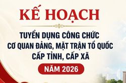 Kế hoạch tuyển dụng công chức cơ quan đảng, Mặt trận Tổ quốc cấp tỉnh, cấp xã năm 2026