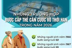 Trường hợp nào được cấp thẻ Căn cước không thời hạn trong năm 2026?