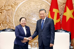 Tổng Bí thư, Chủ tịch nước Tô Lâm tiếp Trưởng ban Tổ chức Trung ương Đảng Nhân dân Cách mạng Lào