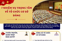 [Infographic] Bộ Chính trị, Ban Bí thư chỉ đạo 7 nhiệm vụ trọng tâm về tổ chức cơ sở đảng