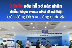 [Infographic] 7 bước nộp hồ sơ x&aacute;c nhận điều kiện mua nh&agrave; ở x&atilde; hội tr&ecirc;n Cổng Dịch vụ c&ocirc;ng quốc gia