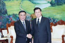 Thường trực Ban Bí thư Trần Cẩm Tú hội kiến Tổng Bí thư, Chủ tịch nước Lào