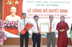 Mỹ An Hưng đ&oacute;n nhận danh hiệu x&atilde; An to&agrave;n khu