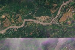 Ảnh vệ tinh hậu quả trận lũ quét 'tử thần' ở biên giới Nepal - Trung Quốc