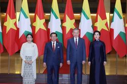 Tổng Bí thư, Chủ tịch nước chủ trì Lễ đón Tổng thống Myanmar thăm Việt Nam