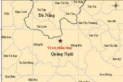 Li&ecirc;n tiếp 4 trận động đất xảy ra ở x&atilde; miền n&uacute;i Quảng Ng&atilde;i