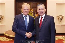Tổng B&iacute; thư, Chủ tịch nước T&ocirc; L&acirc;m tiếp Thủ tướng Ba Lan