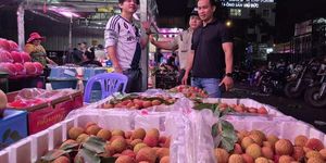 Cận cảnh chợ đầu mối Thủ Đức vào mùa trái cây, ngập sầu riêng, vải, mận