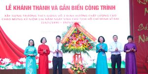 Gắn biển công trình chào mừng kỷ niệm 136 năm ngày sinh Chủ tịch Hồ Chí Minh