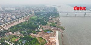 Toàn cảnh dự án công viên Phú Thượng thuộc trục cảnh quan sông Hồng