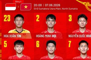 Trực tiếp U19 Việt Nam - U19 Indonesia: Công Hậu đá chính