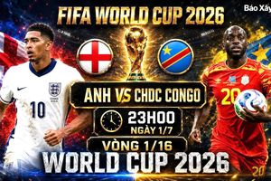 Nhận định, dự đoán tỷ số Anh vs CHDC Congo (23h ngày 1/7), vòng 1/16 World Cup 2026